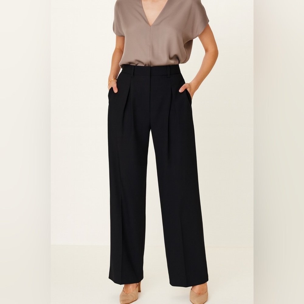 Theory‎ Theyskens Pleated Trousers Women’s Size 6 Green High Rise Dress Pants